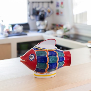 Fish shaped biscuit jar de simone pottery Fish shaped biscuit jar de simone pottery
